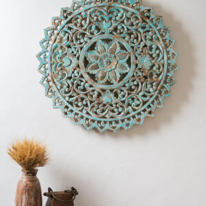 Vintage Carved Turquoise Wall Decor