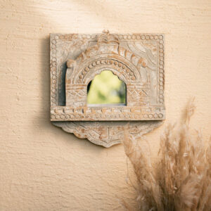Vintage Wooden Carved Wall Mirror for Home Decor