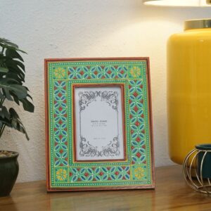 Amori Turquoise Green Mango Wood Photo Frame