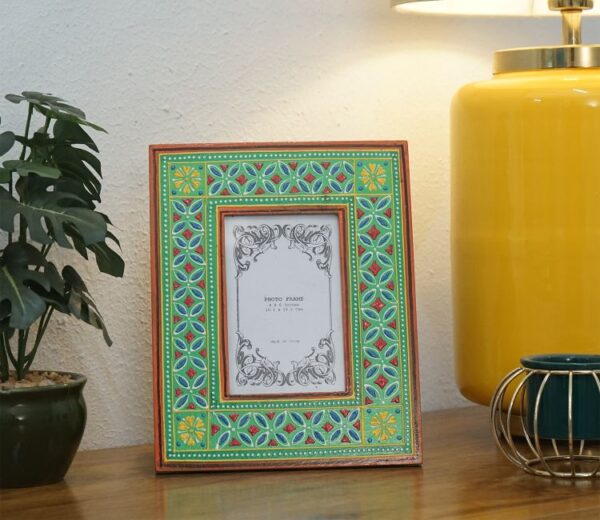 Amori Turquoise Green Mango Wood Photo Frame