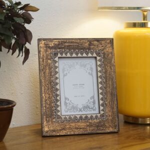 Eleny Rustic print Mango Wood Photo Frame