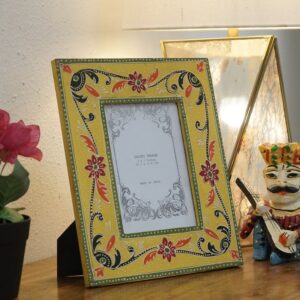 Rian Yellow Floral Print Mango Wood Photo Frame