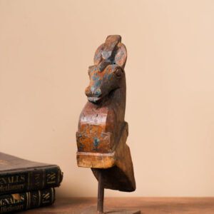 Wooden Horse on Iron Stand - Design 4