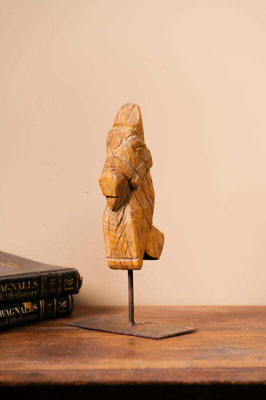 Wooden Horse on Iron Stand - Design 5