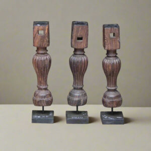Wooden Iron candle Stand
