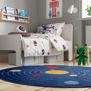 Rug, space rounded/blue, 133 cm (4 ' 4 ")