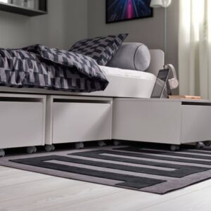Rug, black/grey, 105x160 cm (41x63 ")