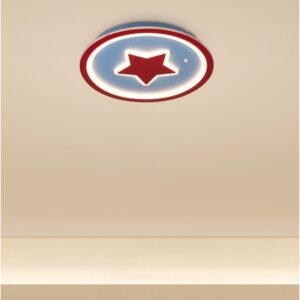 Captain Amazing (Red, Dimmable LED with Remote Control) Kids' Room Ceiling Light