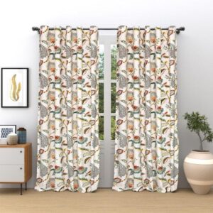 Haruna Curtain (Yellow & Turquoise) - Set Of Two