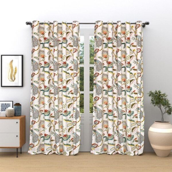 Haruna Curtain (Yellow & Turquoise) - Set Of Two