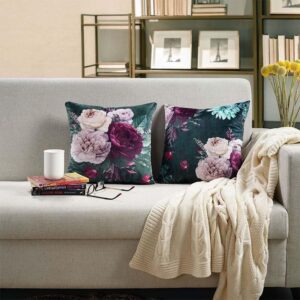 Emerald Floral Cushion Cover - Set Of Two