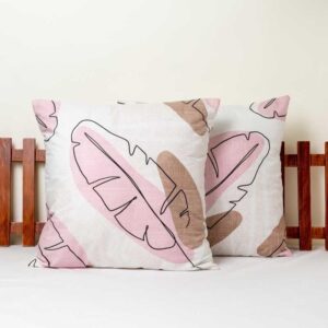 The Pure Leaf Printed Cushion Cover - Set Of Two