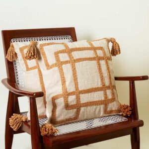 Tufted Caramel Cushion Cover - Set Of Two
