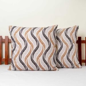 Wavy Abstraction Printed Cushion Cover - Set Of Two