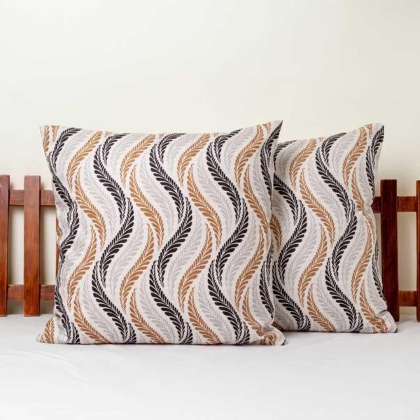 Wavy Abstraction Printed Cushion Cover - Set Of Two