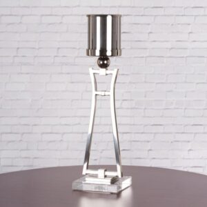 Glistening Light House (Chrome) Metal Candle Holder