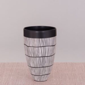 Dance On Air (Black/ White) Ceramic Vase