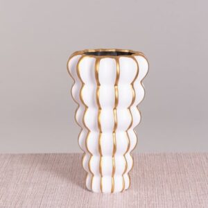 Canal Street (White/ Gold) Ceramic Vase