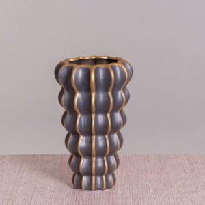 Canal Street (Black/ Gold) Ceramic Vase