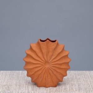 Terra Cotta Sun (Small, Brown) Ceramic Vase