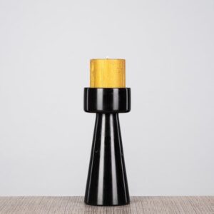 Twinning Noir (Large, Black) Marble Candle Holder
