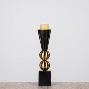 Glow Getter Double (Black) Marble Candle Holder