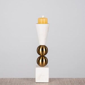Glow Getter Double (White) Marble Candle Holder