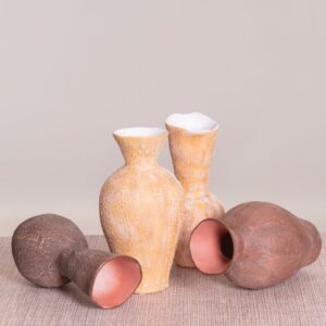 Orange Is The New Black Textured Ceramic Vases