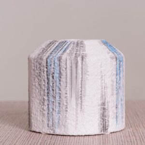 Artists Palette (White/ Black/ Blue) Textured Ceramic Vase
