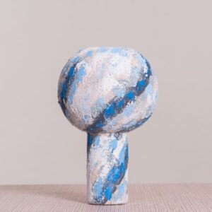 Sunset Skies (White/ Black/ Blue) Textured Ceramic Vase