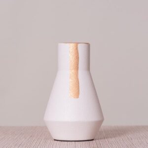 Moonshine (Large, White/Gold) Ceramic Vase