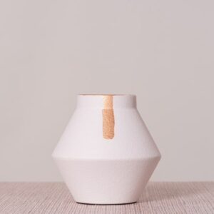 Moonshine (Stout, White/Gold) Ceramic Vase
