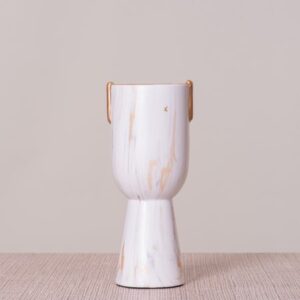 Raise A Toast (Large, White/Gold) Ceramic Vase