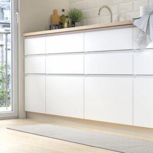 Kitchen mat, grey/check, 45x180 cm (1 ' 6 "x5 ' 11 ")
