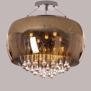 Enchanted (Gold, Waterdrop, Mirror Finish) Ceiling Crystal Chandeliers