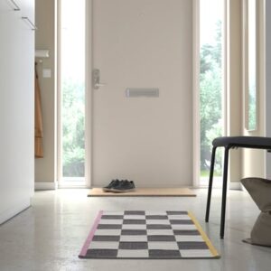 Rug, flatwoven, white/black, 60x120 cm (2 ' 0 "x3 ' 11 ")