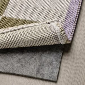 Rug, flatwoven, white/green, 133x195 cm (4 ' 4 "x6 ' 5 ")