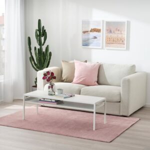 Rug, low pile, pale pink, 133x195 cm (4 ' 4 "x6 ' 5 ")