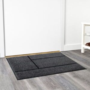 Door mat, grey/black, 69x90 cm (2 ' 3 "x2 ' 11 ")