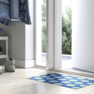 Door mat, blue green/circle pattern, 40x60 cm (1 ' 4 "x2 ' 0 ")