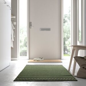 Rug flatwoven, in/outdoor, green purple/striped, 80x150 cm (2 ' 7 "x4 ' 11 ")