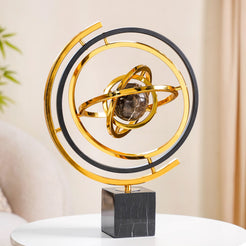 Metal Armillary Sphere Interactive Decor Showpiece