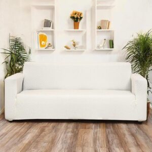 Pearl Cloud Solid Sofa Cover - Cream