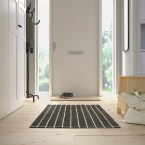Rug, flatwoven, grey/off-white, 80x180 cm (2 ' 7 "x5 ' 11 ")