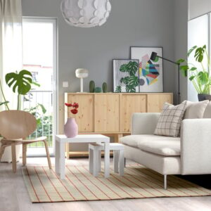 Rug, flatwoven, off-white/red, 170x240 cm (5 ' 7 "x7 ' 10 ")