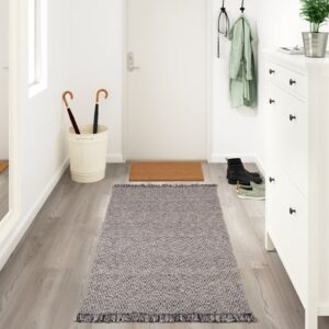Rug, flatwoven, black/natural, 80x150 cm (31 1/2x59 ")