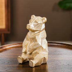 Gold Accent Bear Statue