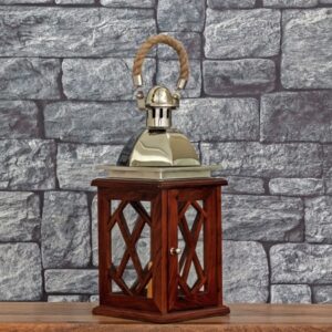 Morning Mist Wooden Lantern (Small)
