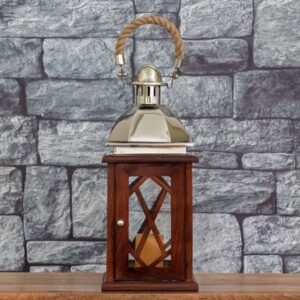 Morning Mist Wooden Lantern (Large)