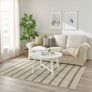 Rug flatwoven, in/outdoor, beige/dark grey, 160x230 cm (5 ' 3 "x7 ' 7 ")